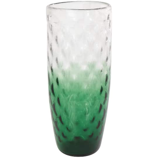 20" Green Ombre Handmade Glass Vase